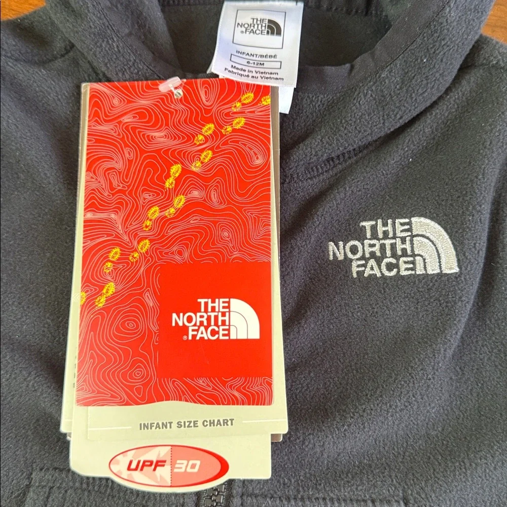 The North Face Infant Glacier Full Zip Hoodie Black Youth 6-12M UPF 30 NWT